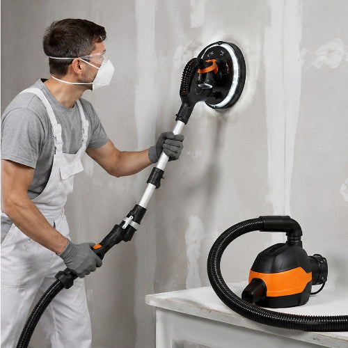 Ponceuse girafe professionnelle PowerFinish 1050W avec aspirateur portable pour mur