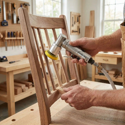 Ponceuse orbitale pneumatique utilisation bricolage bois