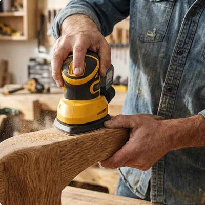 Ponceuse triangulaire sans fil utilisée pour ponceer une pièce de bois dur