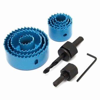 Scie à cloche PrecisionPro 8 pièces - bleu et 3 accessoires noir