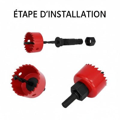 Scie à cloche PrecisionPro étape d'installation mèche/écrou