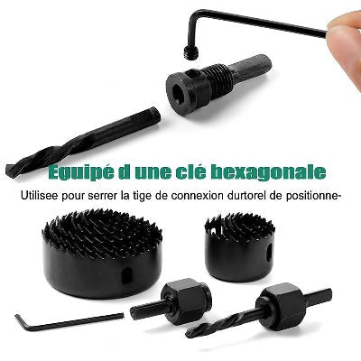 Scie à cloche PrecisionPro noir avec accessoires et clé hexagonale
