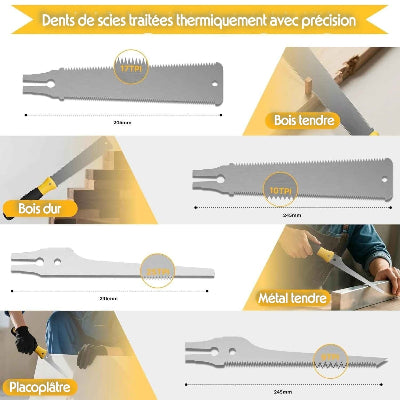 Scie à onglet manuelle de précision dents traitées thermiquement