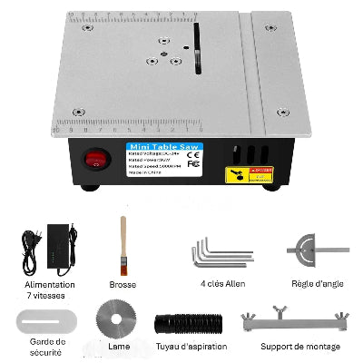 Scie circulaire sur table alimentation 7 vitesses inclu