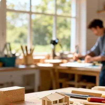 Scie circulaire sur table utilisée par un maquettiste