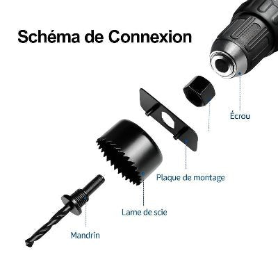 Scie cloche bois schéma de connexion