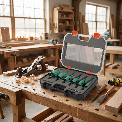 Scie cloche pour le bois coffret sur établi menuiserie