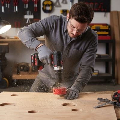 Scie cloche utilisée par un homme dans atelier