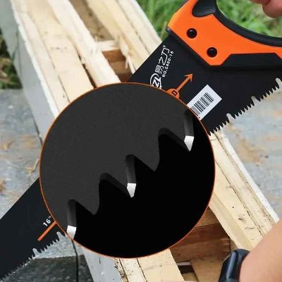 Scie egoine haute performance et gros plan de la denture