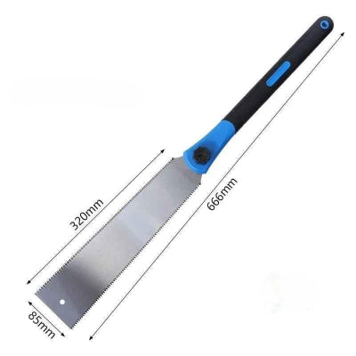 Scie japonaise ryoba avec sa lame de 320mm et de longueur totale de 666mm