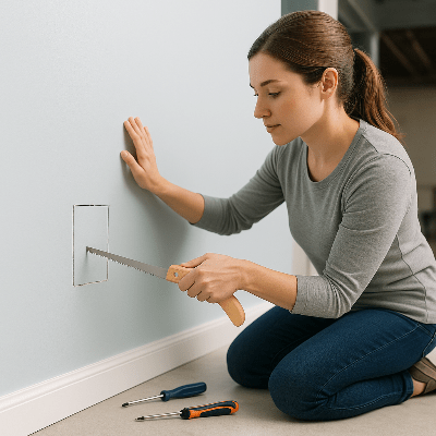 Scie PrecisionCut pour découper un trou dans le placo-plâtre