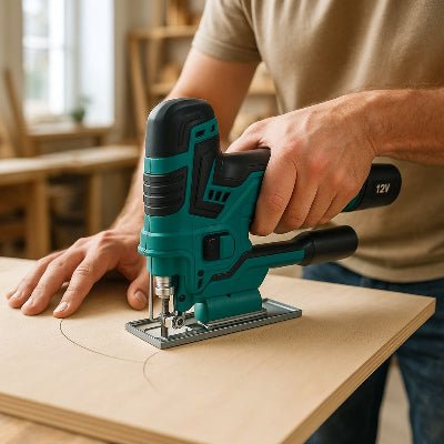 Scie sauteuse utilisée pour faire des découpes arrondies