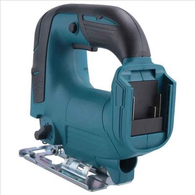 Scie sauteuse vue emplacement batterie(non incluse)