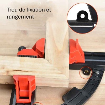 Serre-joint ajustable trou de fixation et rangement