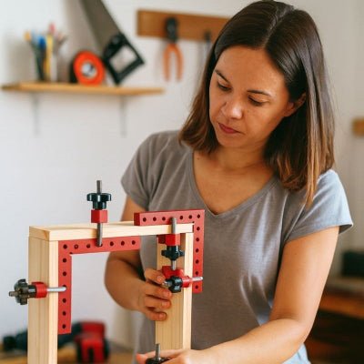 Serre joints ProAluminium 90 femme assemblant un câdre