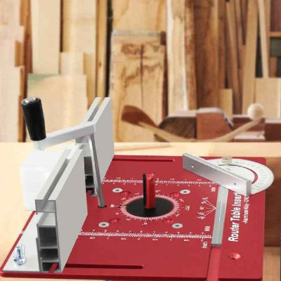 Table pour défonceuse rouge sur établi