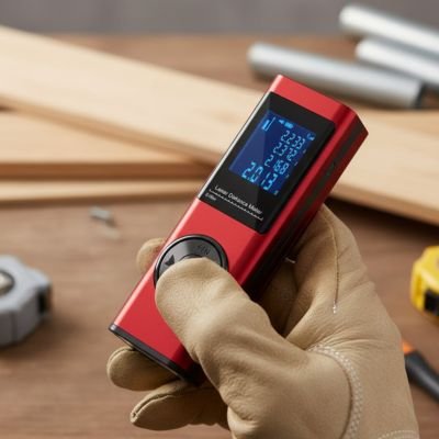 Télémètre laser rouge utilisation atelier