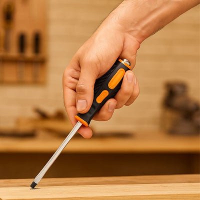 Tournevis a frapper tenue par une main d'homme