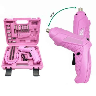 Tournevis electrique rose ensemble complet