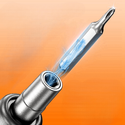 tournevis electrique gris a tete magnetique