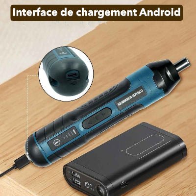 Visseuse avec interface de chargement Android